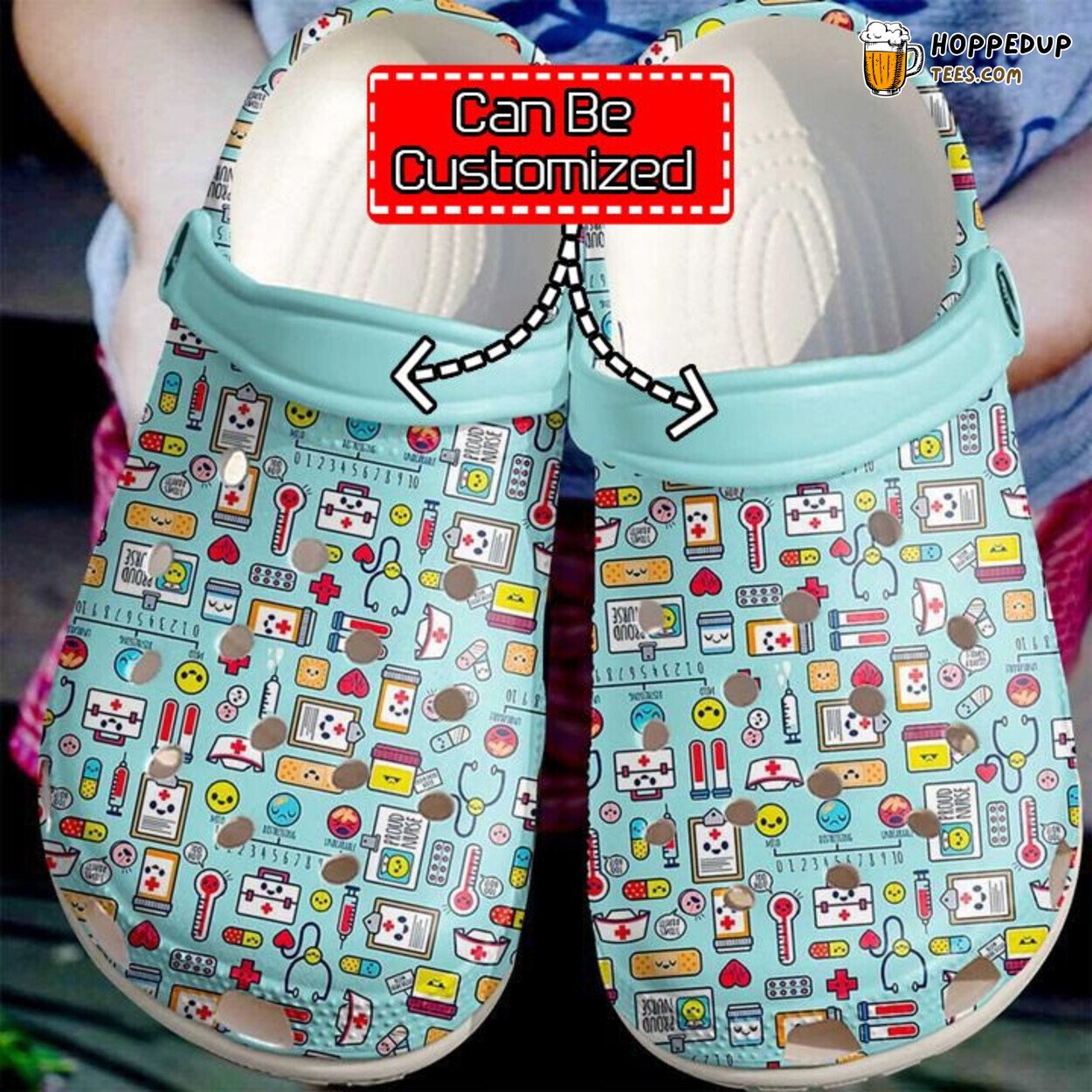 Nurse Cute Pattern Theme Comfortable Clogs Healthcare Professional Shoes