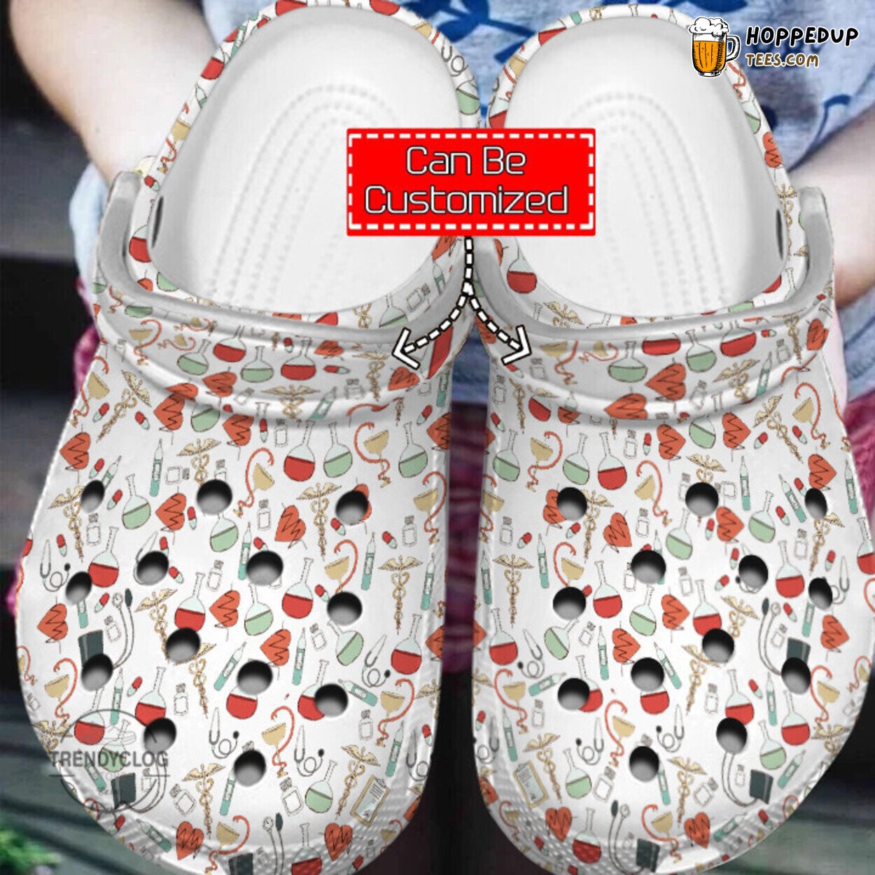 Nurse Doctor Pattern Comfortable Stylish Unique Clog Shoes Design