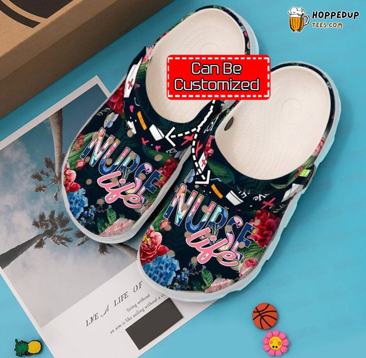 Nurse Floral Life Comfortable Clogs Healthcare Professional Theme Shoes