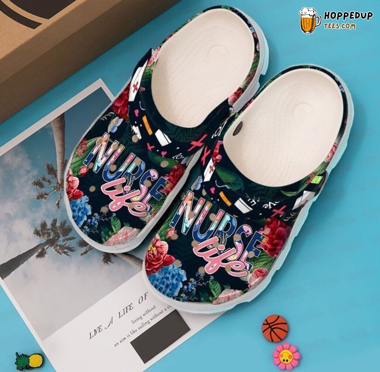 Nurse Floral Life Theme Classic Comfortable Clogs Healthcare Footwear