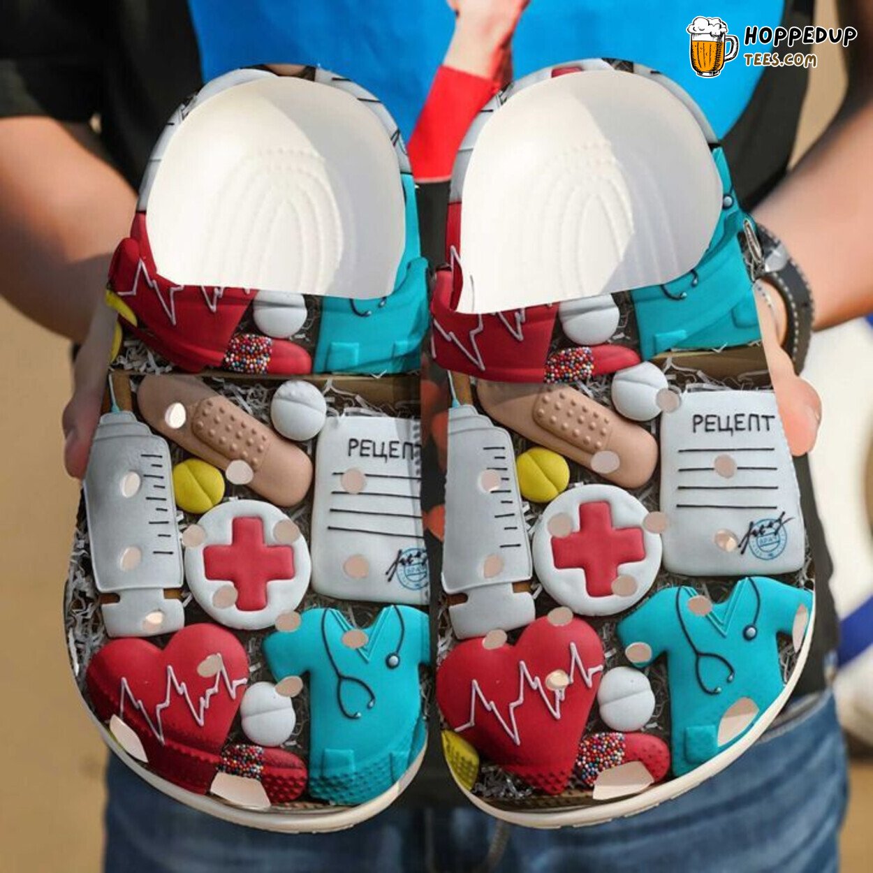 Nurse Heart Love Doctor Themed Comfortable Unique Rubber Clog Shoes