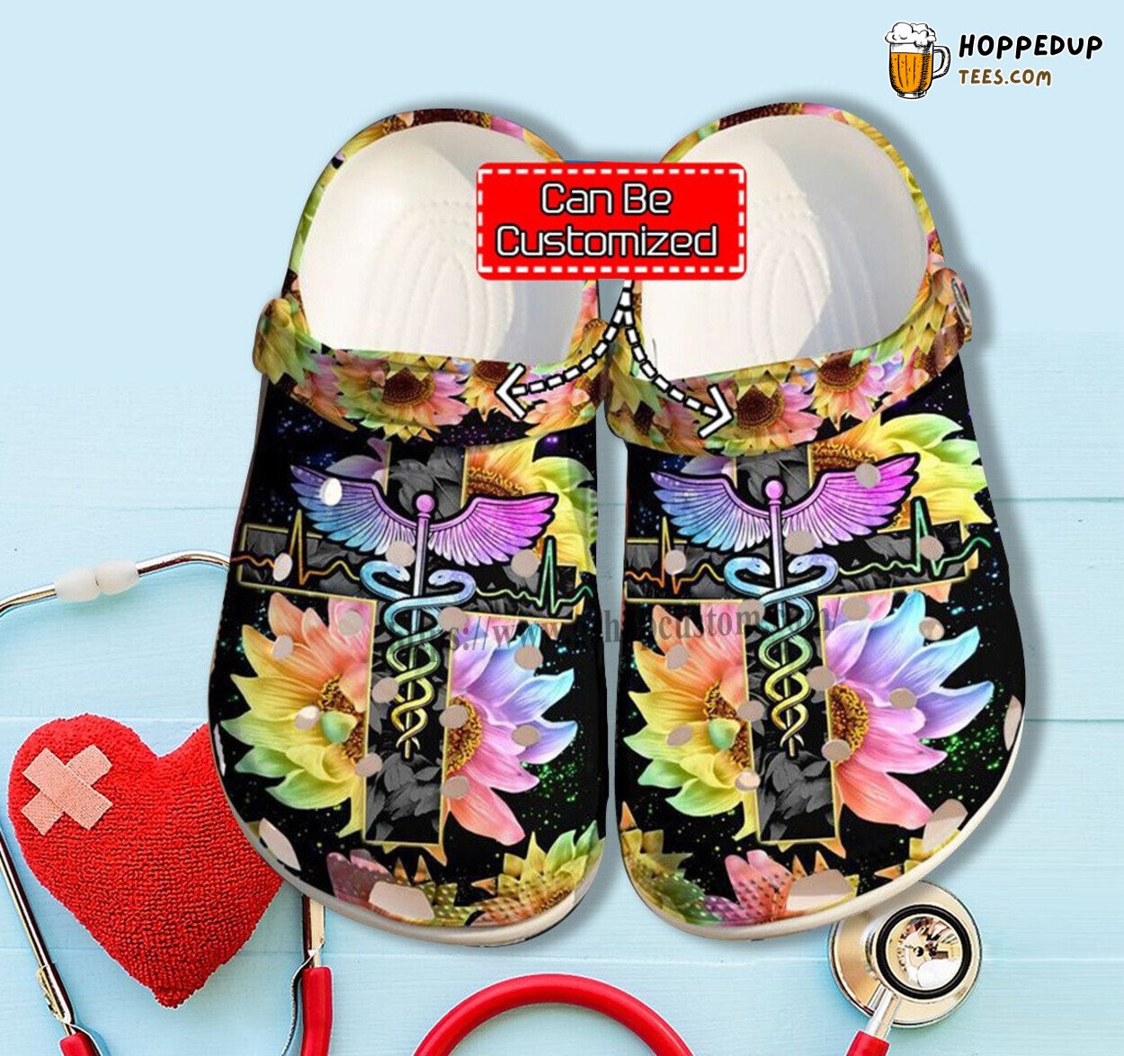 Nurse Life God Bless Sunflower Rainbow Women Themed Shoes Unique Design
