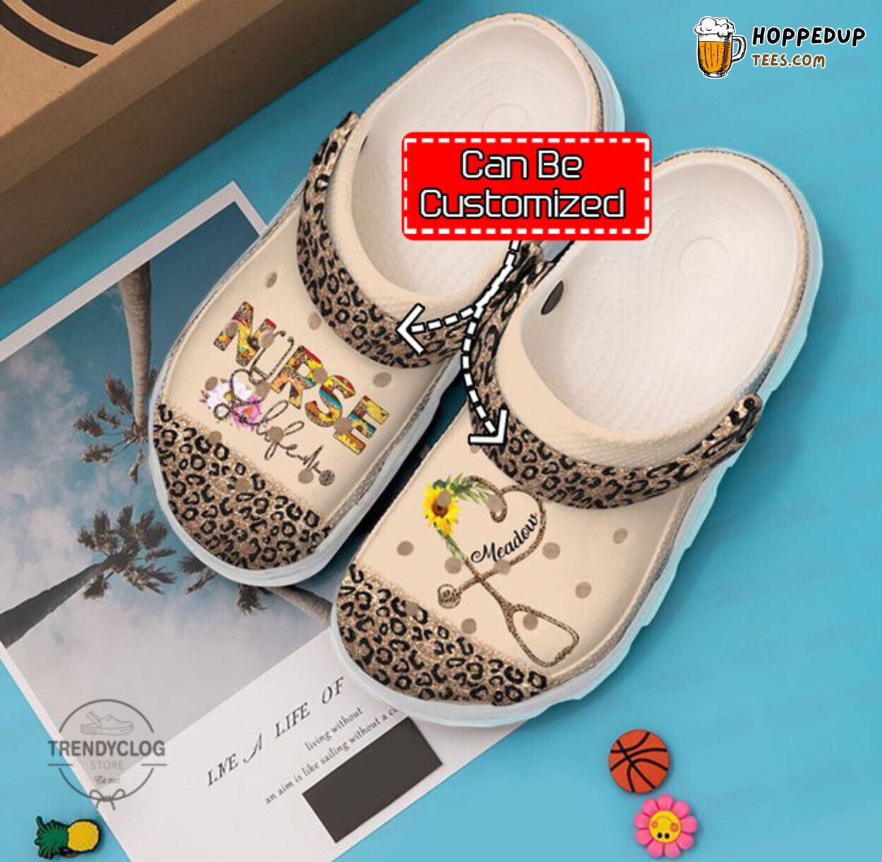 Nurse Life Leopard Personalized Comfortable Unique Design clog Shoes