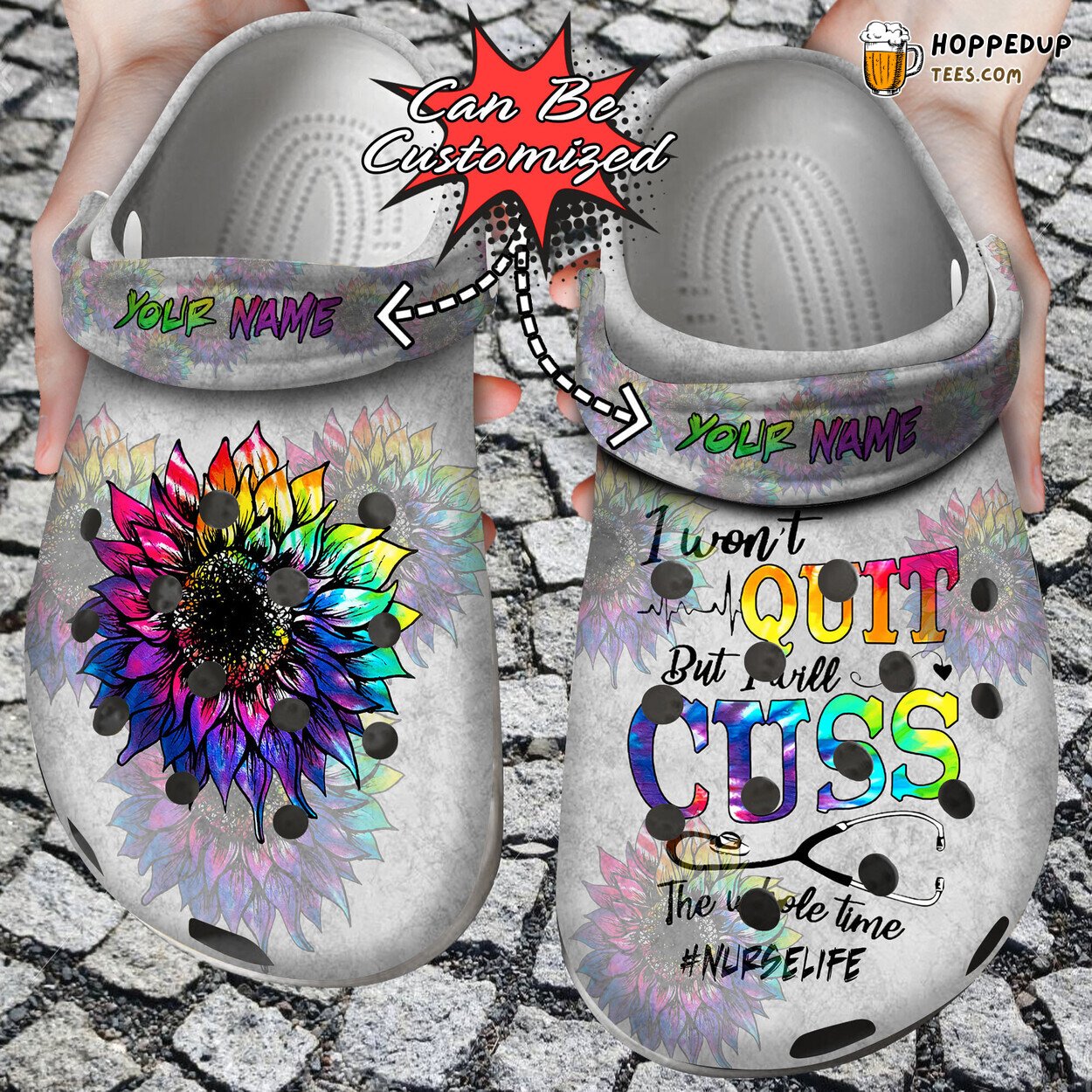 Nurse Life Sunflower I Wont Quit Personalized Comfortable Clogs