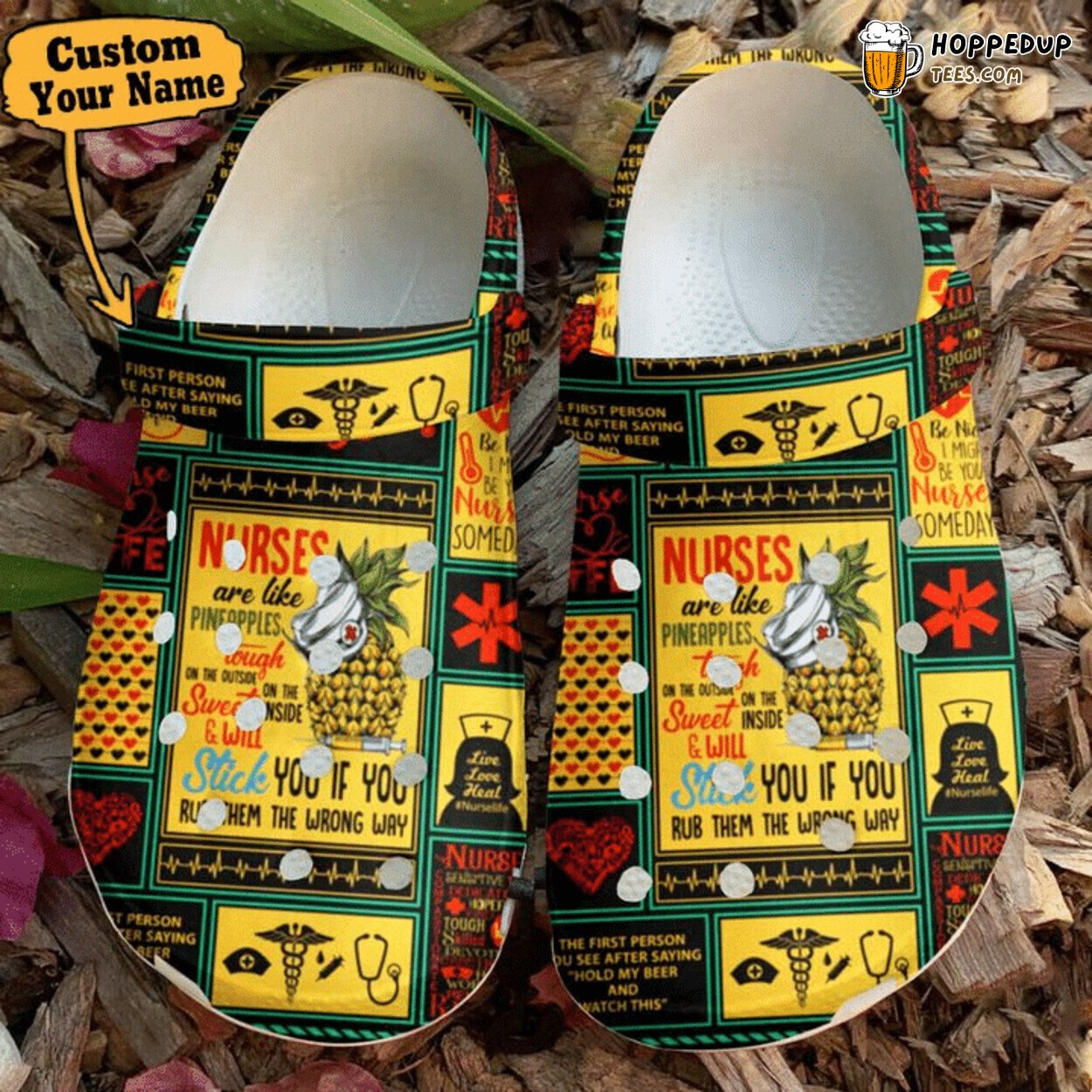 Nurse Like Pineapples Themed Comfortable Unique Stylish Clog Shoes