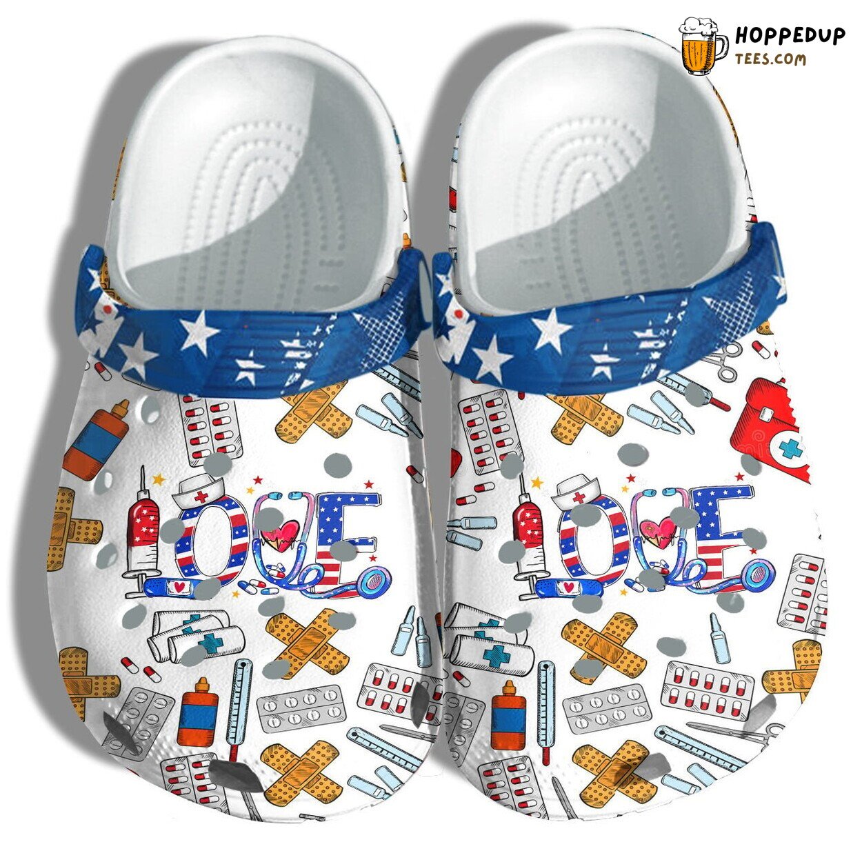 Nurse Love 4th July Shoes Women’s Life Happy Party USA Flag Birthday