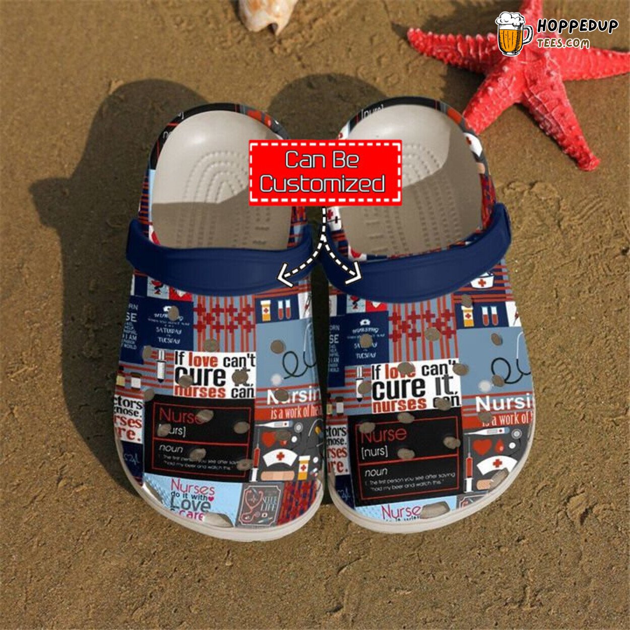 Nurse Love Care Theme Comfortable Stylish Clog Shoes Unique Design