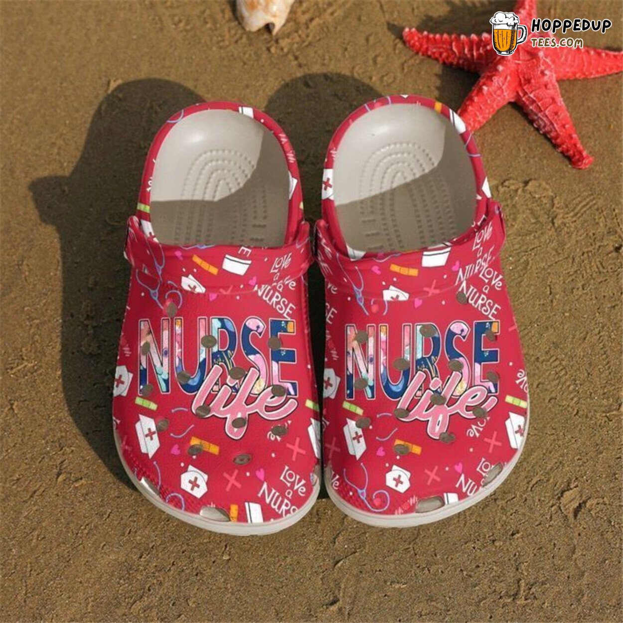 Nurse Love Life Themed Classic Comfortable Unique Clog Shoes