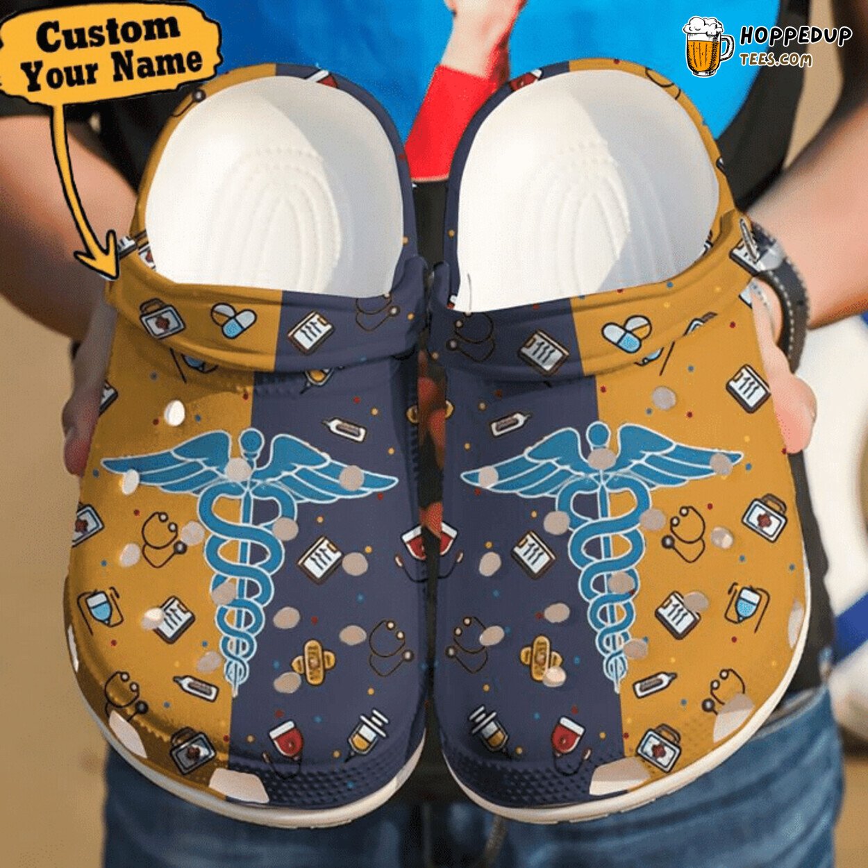 Nurse Love Nurse Doctor Theme Comfortable Clog Shoes for Healthcare Workers