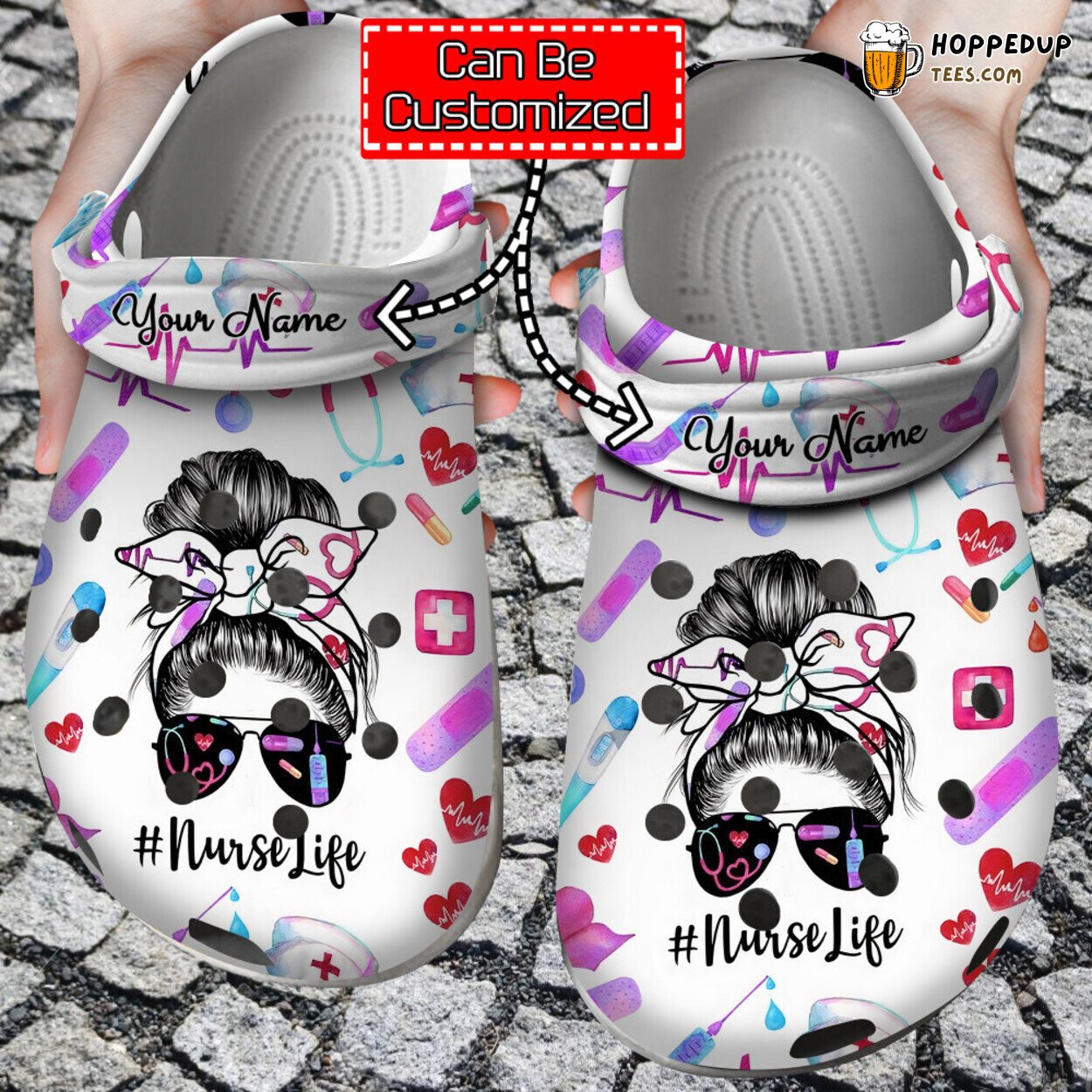 Nurse Messy Bun Hair Life Inspired Clog Shoes for Healthcare Workers