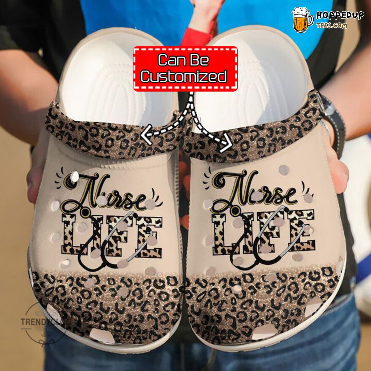 Nurse Nursing Life Cheetah Themed Comfortable Clog Shoes