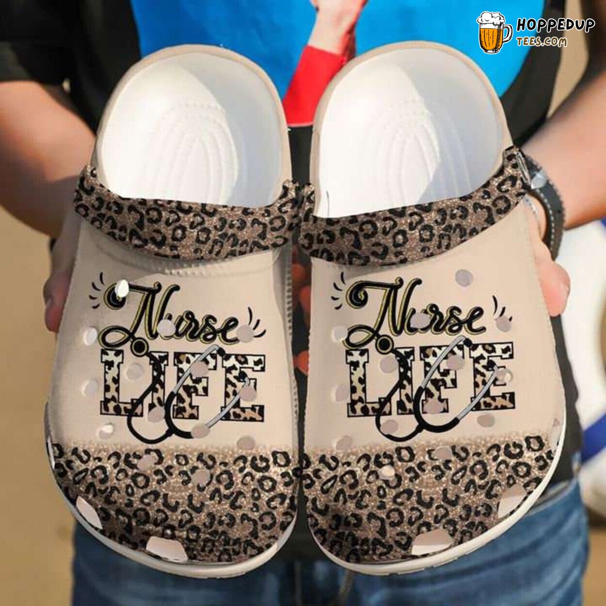 Nurse Nursing Life Leopard Theme Comfortable Clogs Healthcare Shoes