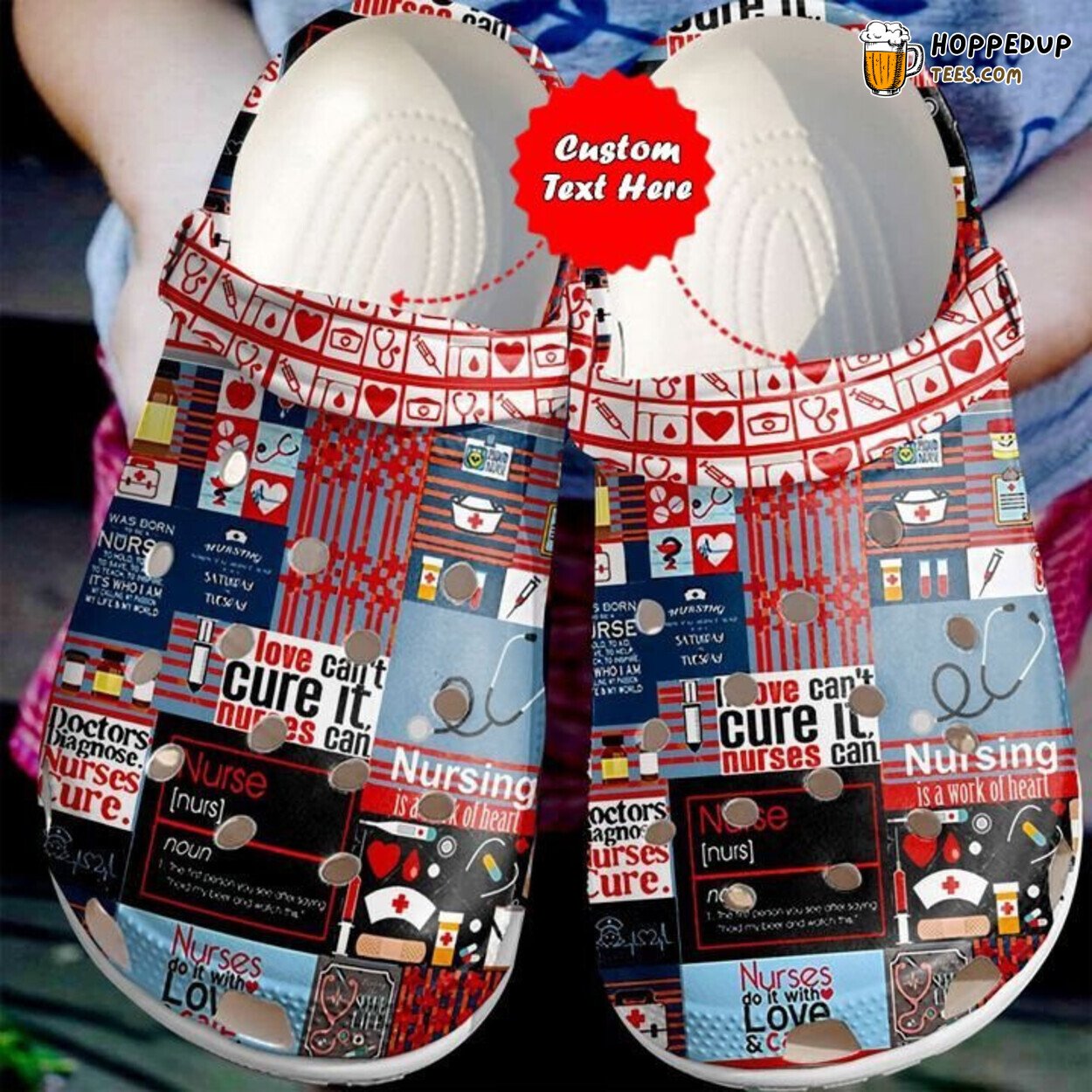 Nurse Pattern Themed Comfortable Durable Practical Clog Shoes
