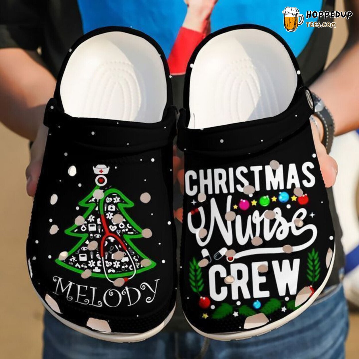 Nurse Personalized Christmas Crew Theme Classic Comfortable Clogs Shoes