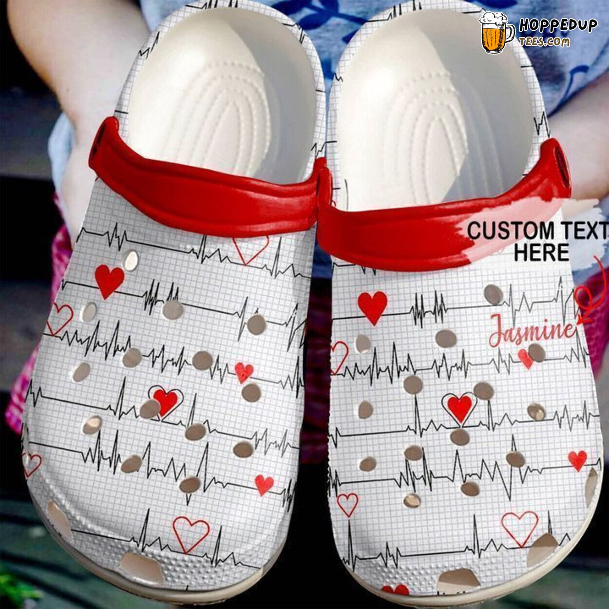 Nurse Personalized Heartbeat Pattern Classic Comfortable Clogs