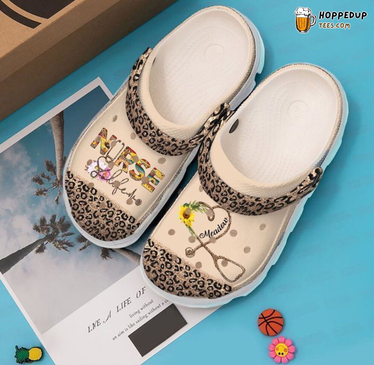 Nurse Personalized Life Leopard Classic Comfortable Clogs Healthcare Shoes