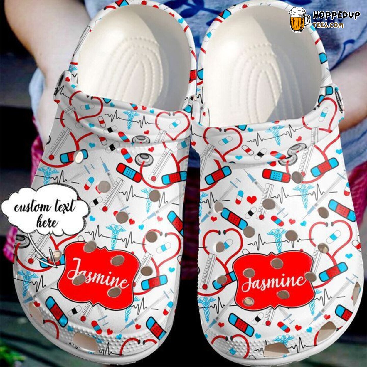 Nurse Personalized Stethoscope Theme Comfortable Clogs Healthcare Shoes