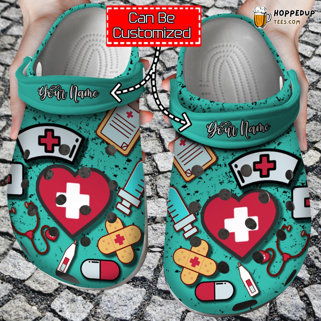 Nurse Personalized Symbols Enhanced Comfortable Clogs Shoes Design