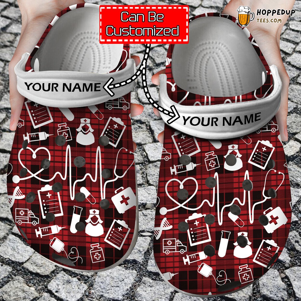 Nurse Personalized With Nursing Symbols Comfortable Unique Clog Shoes