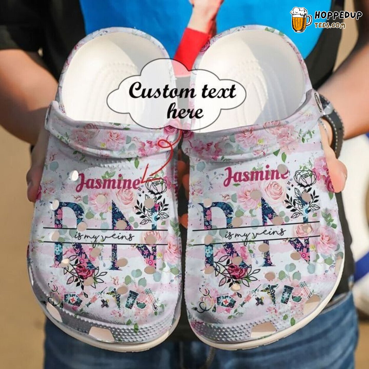 Nurse RN In My Veins Personalized Comfortable Unique Clog Shoes