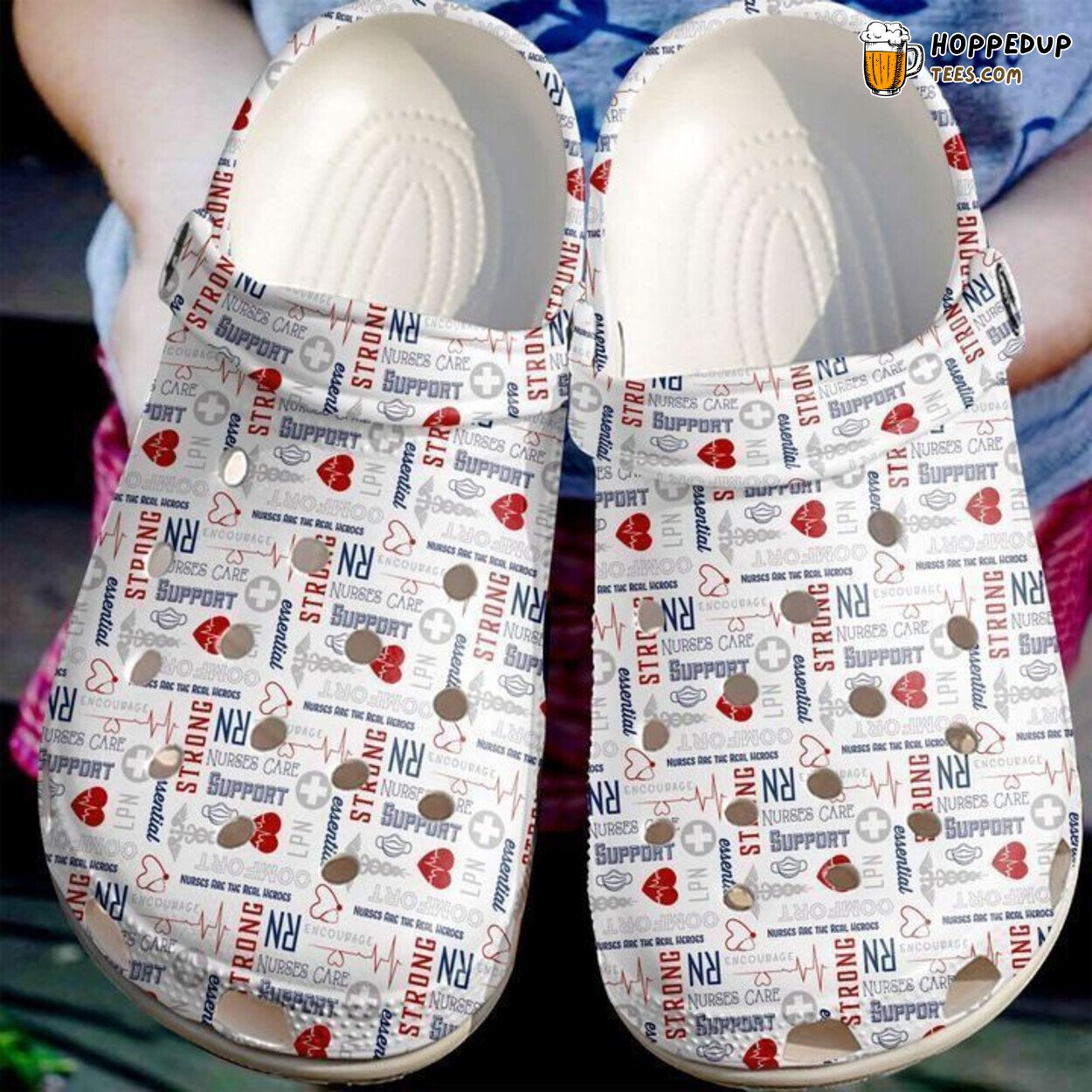 Nurse RN Strong Themed Comfortable Unique Stylish Design Clogs