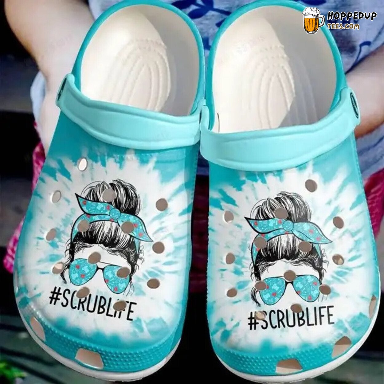 Nurse Scrub Life Tie Dye Theme Comfortable Clog Shoes Unique Design
