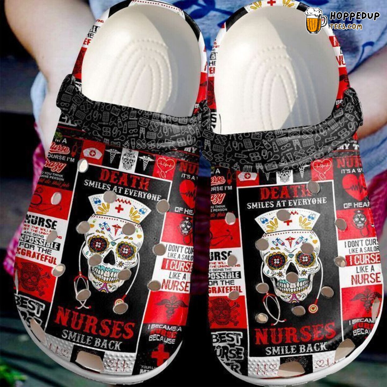 Nurse Smile Back Themed Classic Comfortable Unique Clogs Shoes