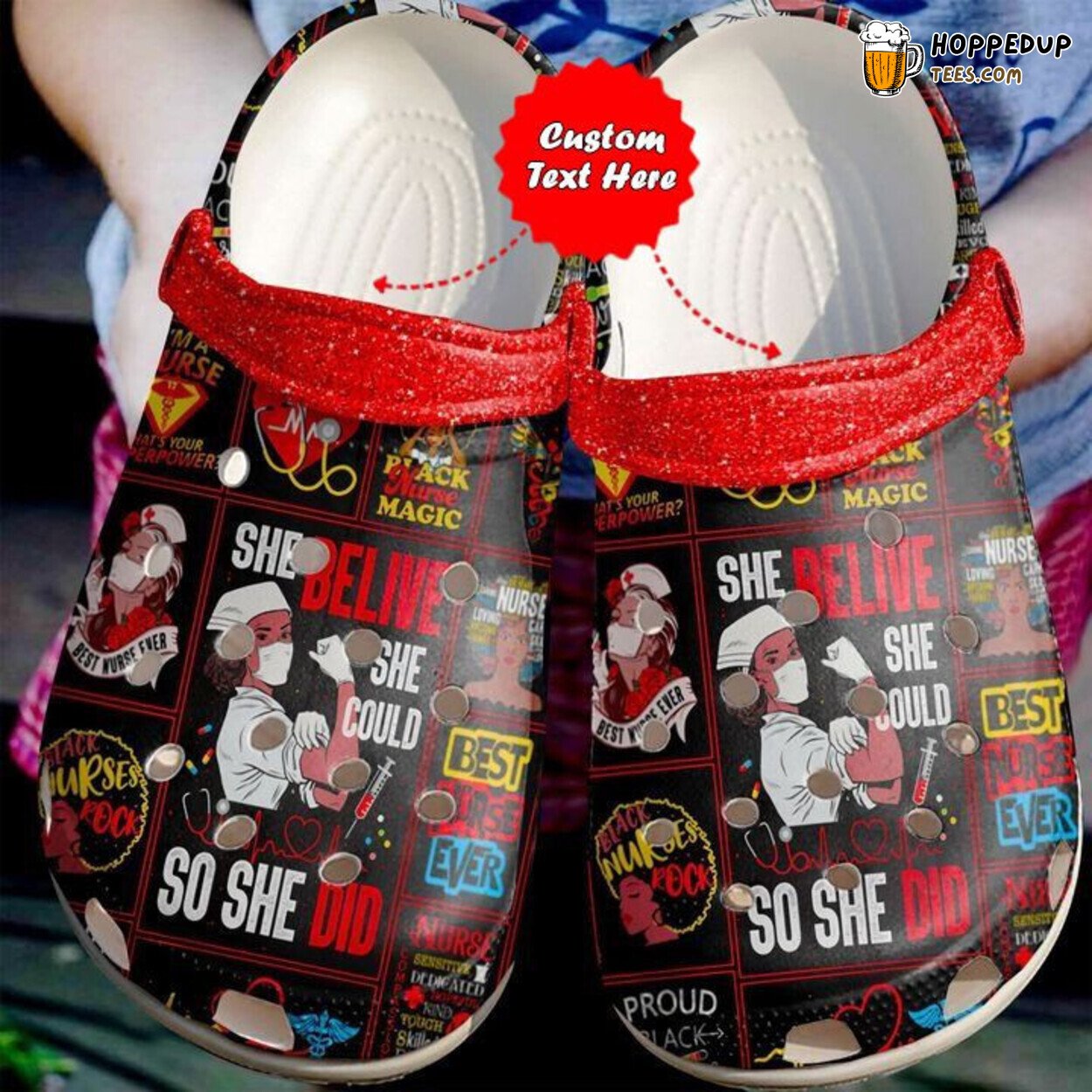Nurse Superpower Themed Comfortable Stylish Unique Clog Shoes