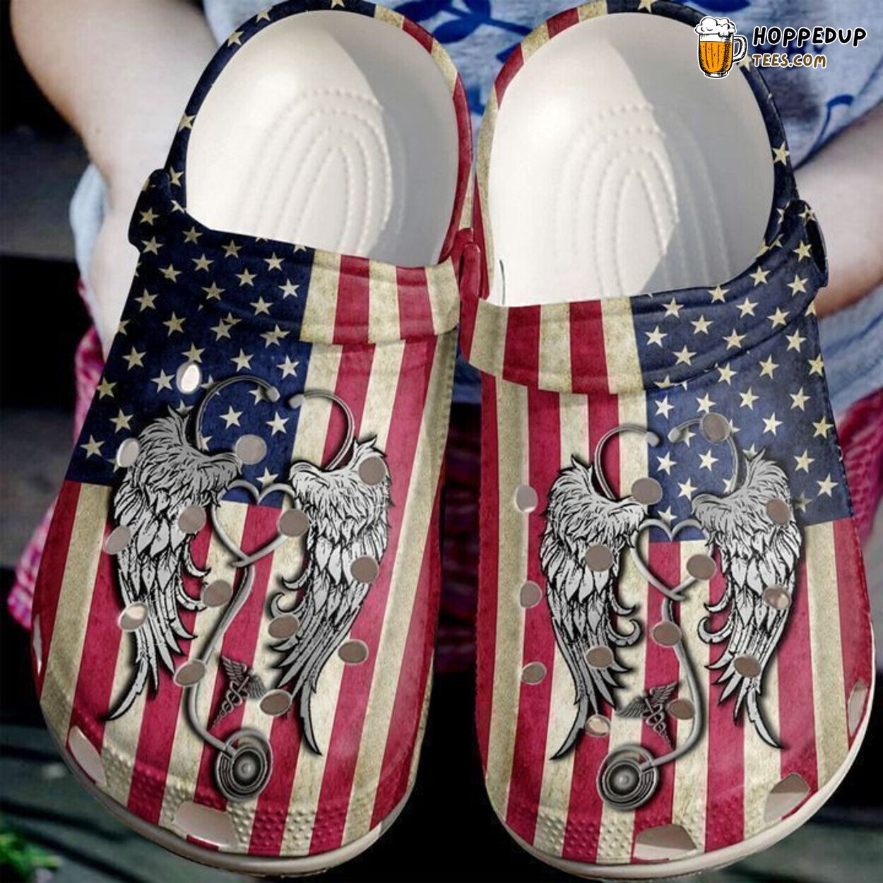 Nurse Symbol Themed Classic Comfortable Unique Clogs Shoes Design