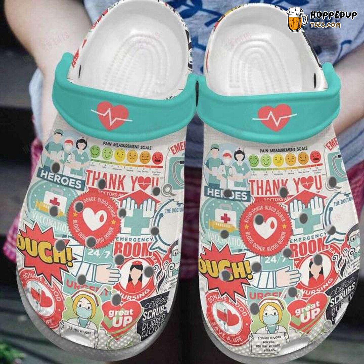 Nurse Thank You Theme Comfortable Clog Shoes Unique Healthcare Professional