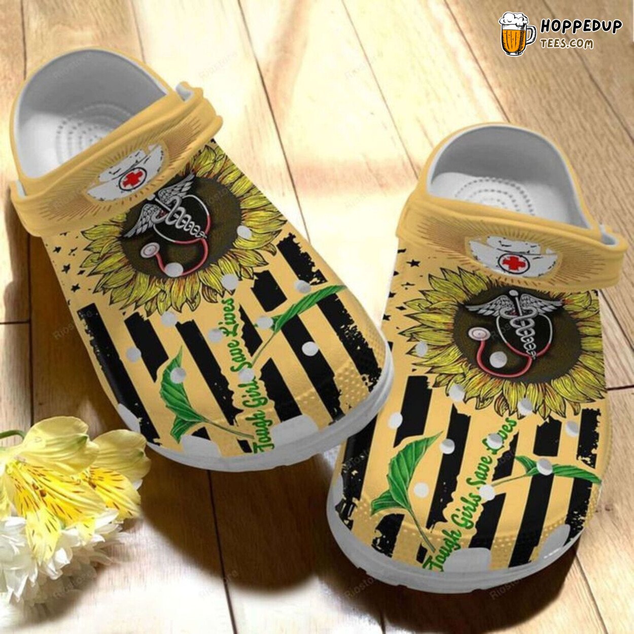 Nurse Tough Girls Save Lives Theme Clog Shoes Unique Healthcare Gift
