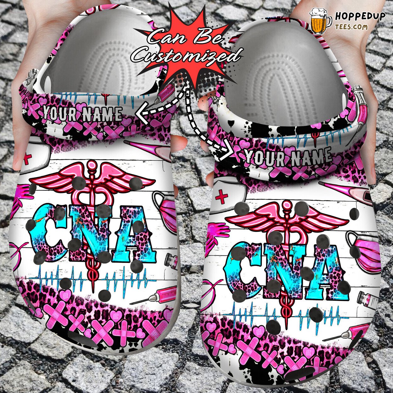 Nurse Western CNA Themed Personalized Comfortable Clog Shoes