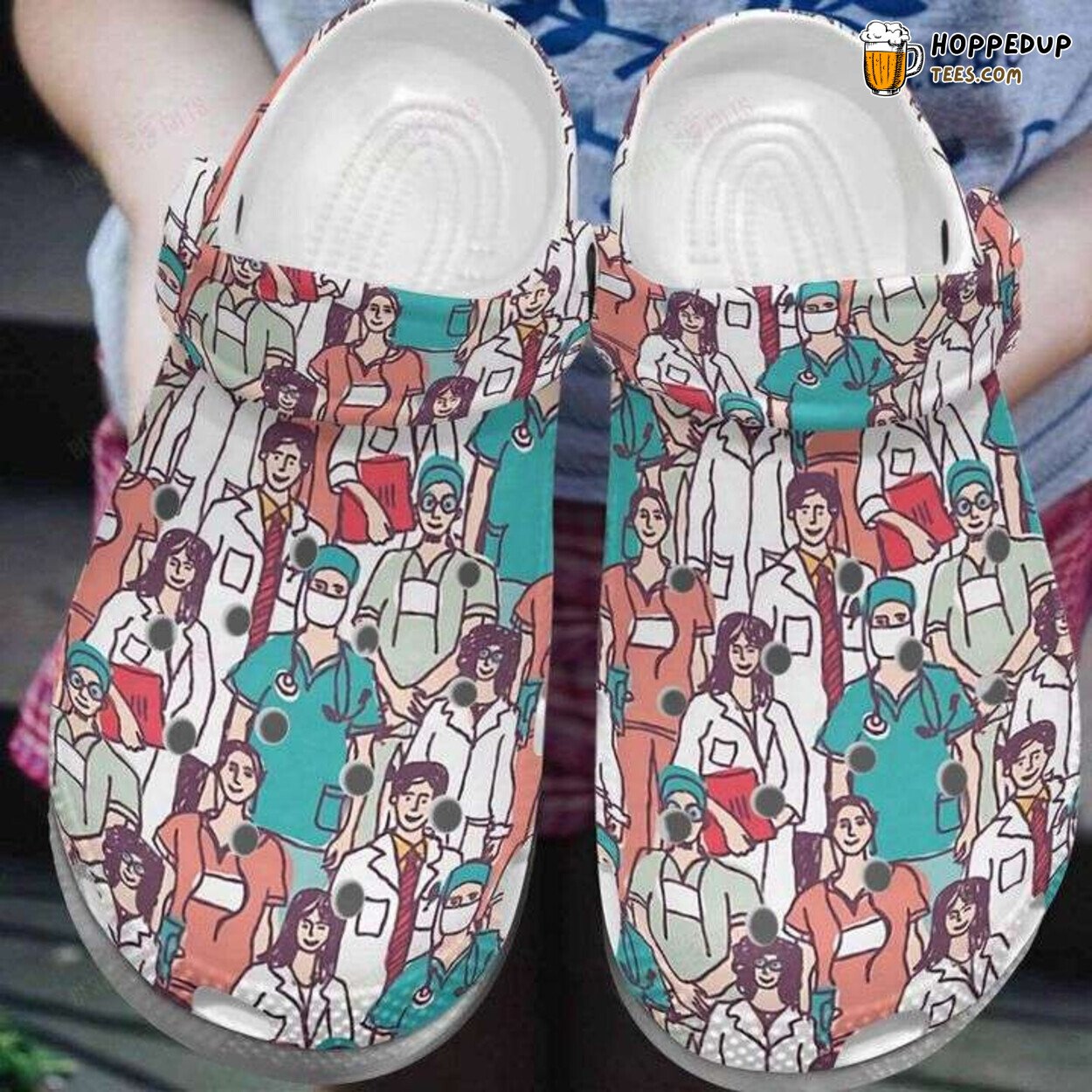 Nurses And Doctors Themed Comfortable Practical Clog Shoes Design
