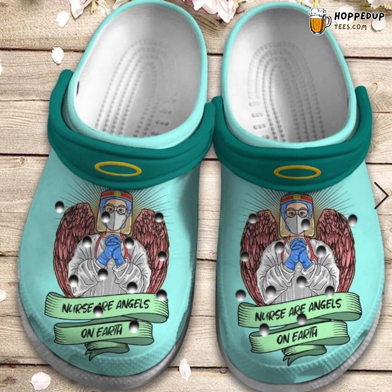 Nurses Are Angels On Earth Themed Comfortable Women Clogs Shoes