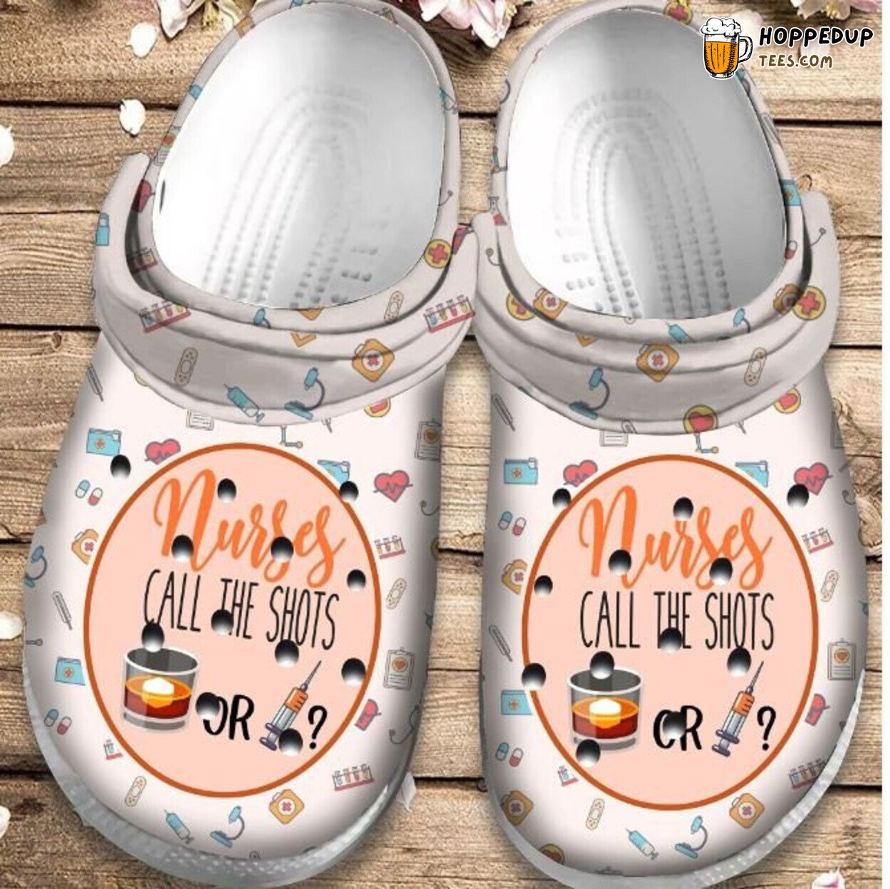 Nurses Call The Shots Themed Birthday Gift Clogs Shoes
