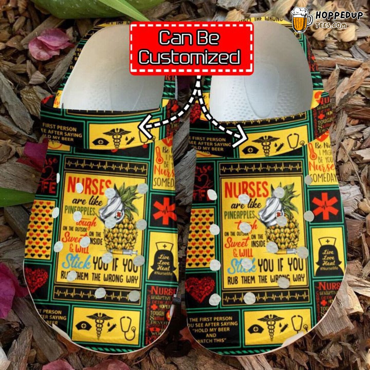 Nurses Like Pineapples Theme Comfortable Clogs Healthcare Footwear