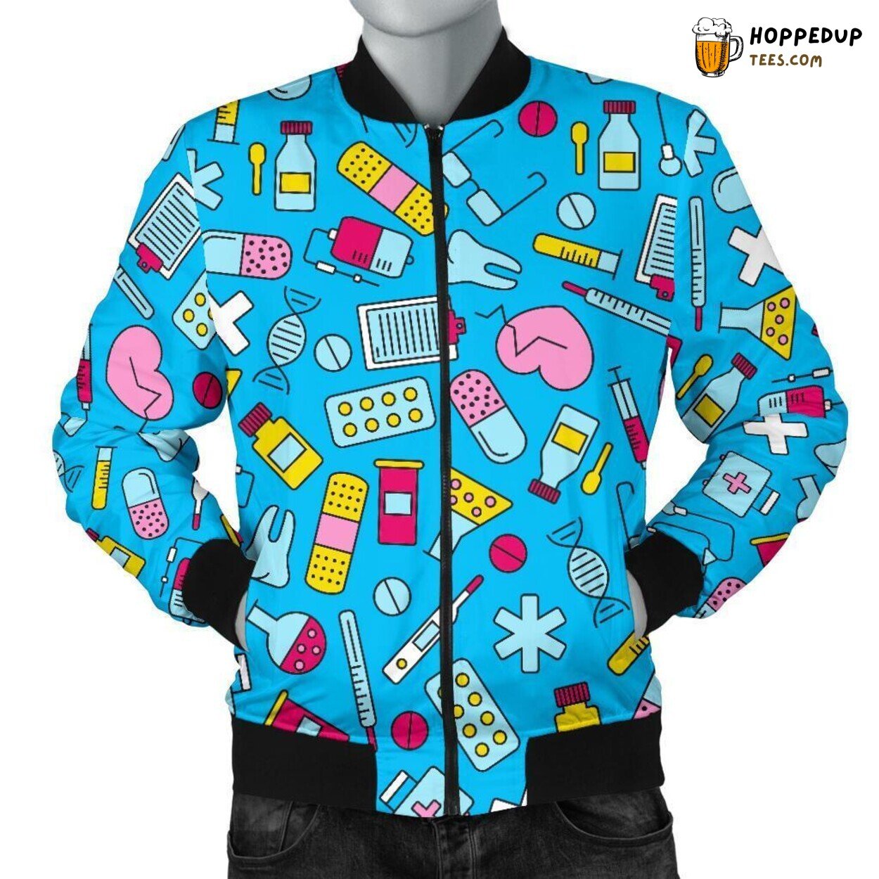 Nursing Profession Tribute Men’s Bomber Jacket Unique Pattern Design Display Nursing Profession Tribute Men’s Bomber Jacket Unique Pattern Design Display