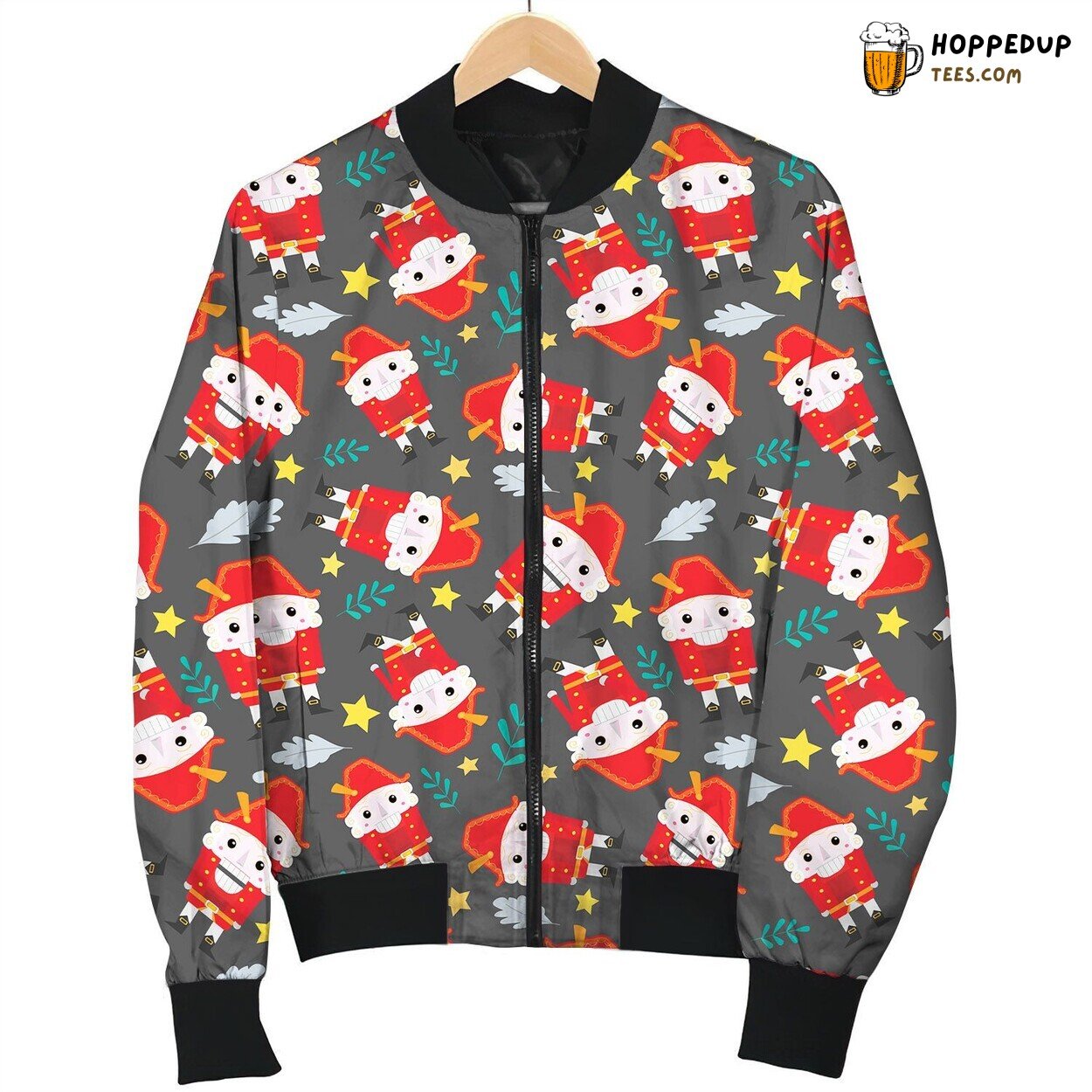 Nutcracker And Christmas Tree Bomber Jacket