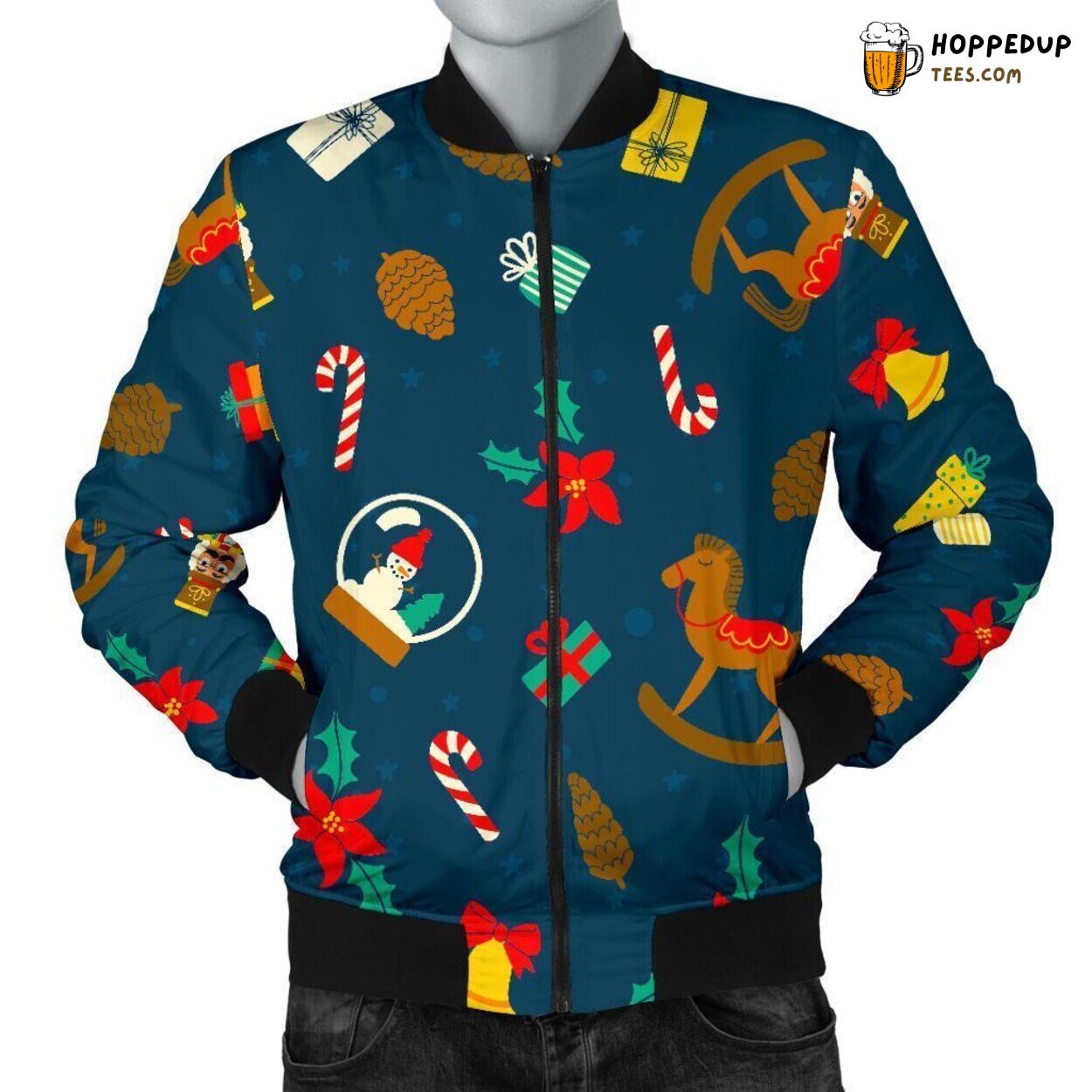 Nutcracker Ballet Essence Men’s Bomber Jacket Unique Pattern Display