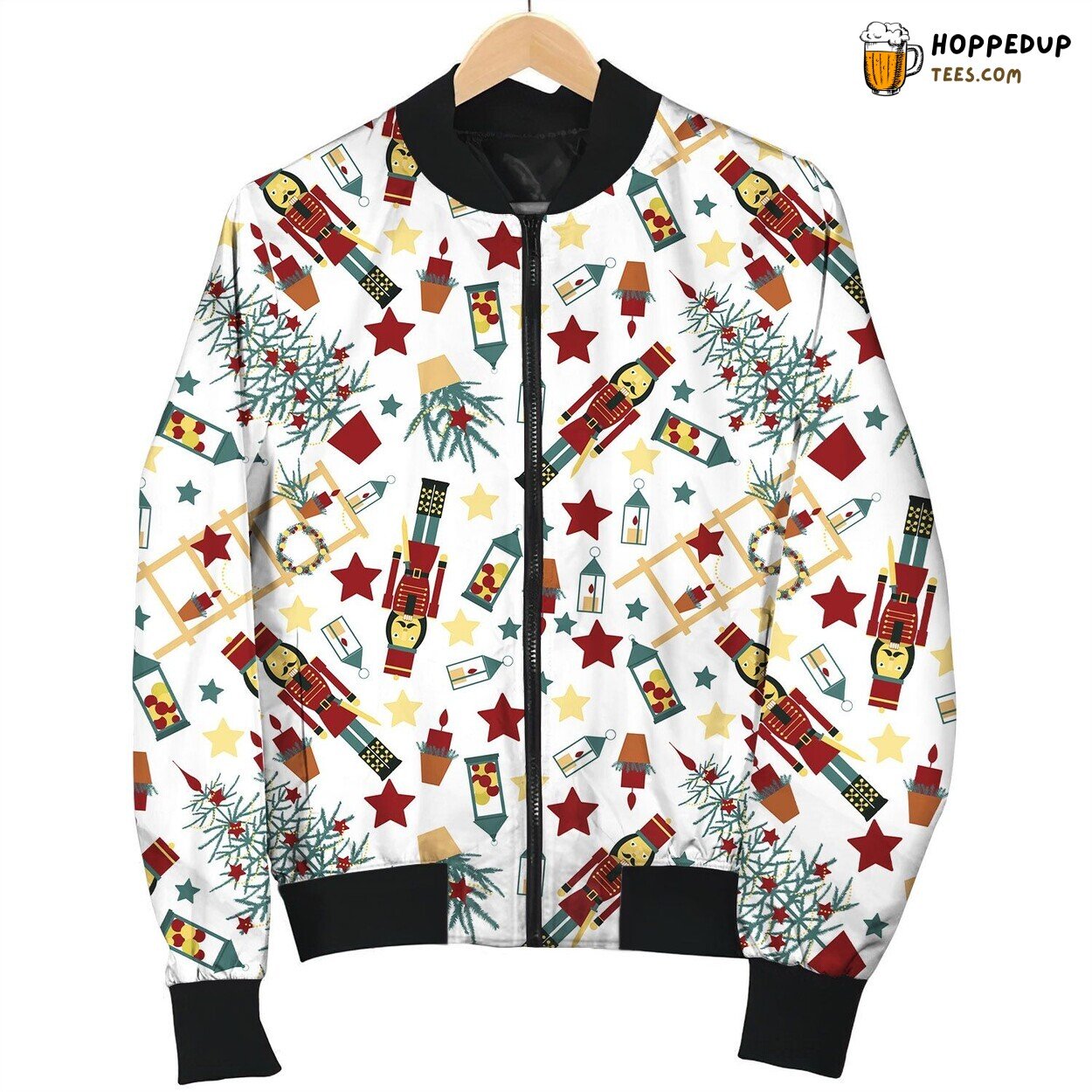 Nutcracker Christmas Pattern Bomber Jacket