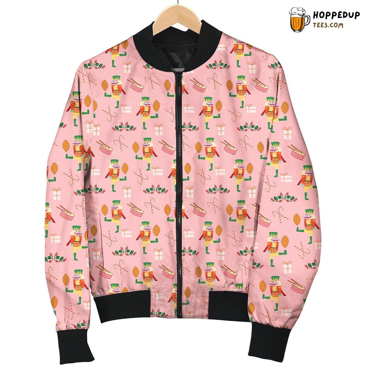 Nutcracker Pattern Bomber Jacket