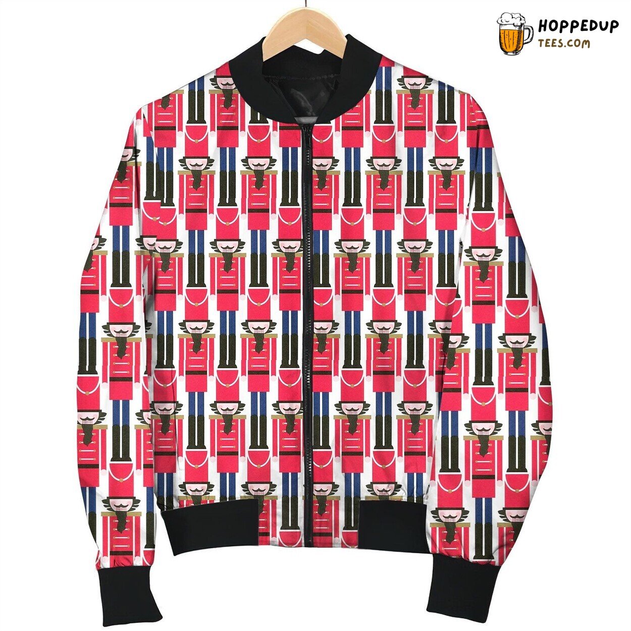 Nutcracker Red Pattern Bomber Jacket