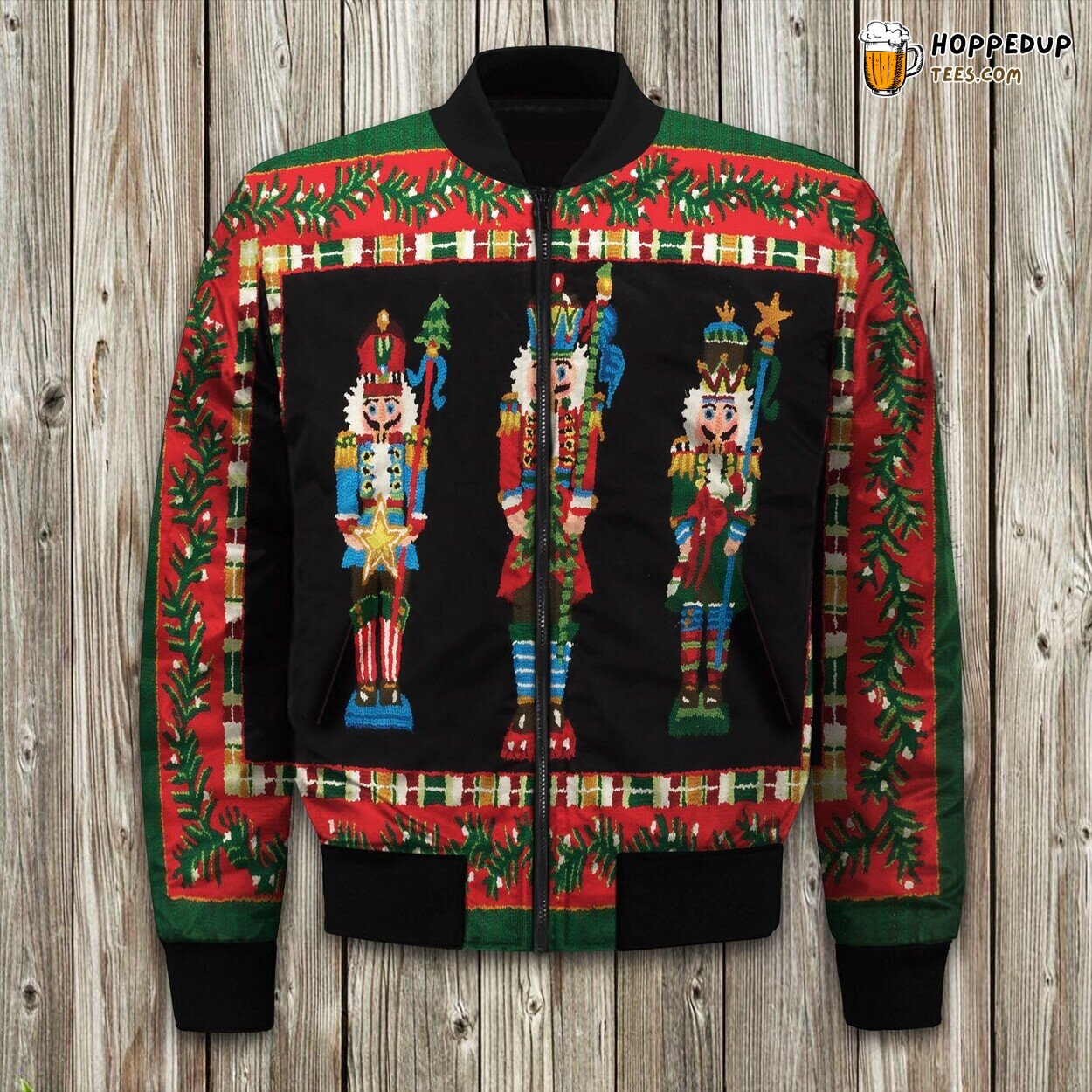 Nutcracker Theme Winter Bomber Jacket Christmas Celebration Design