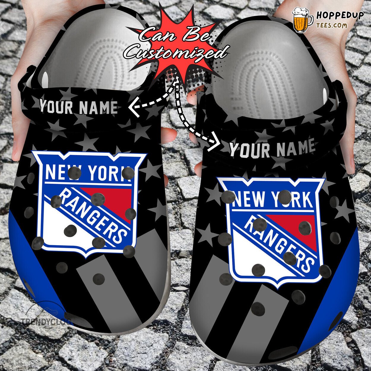 NY Rangers Hockey Star Flag Personalized Comfortable Clog Shoes
