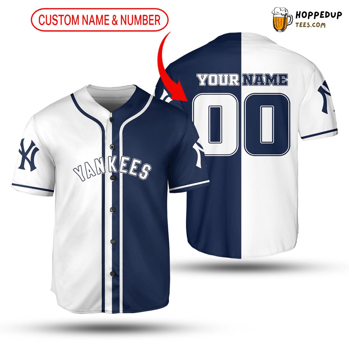 NY Yankees Customized Baseball Jersey Unisex MLB Personal Name Number
