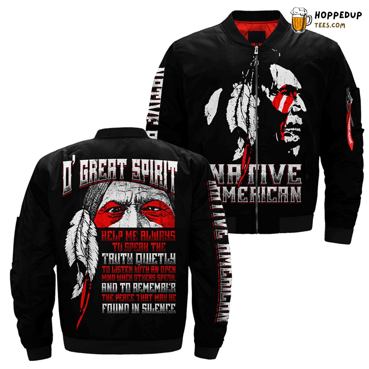 O Great Spirit Inspired Native American Art Bomber Jacket Classic