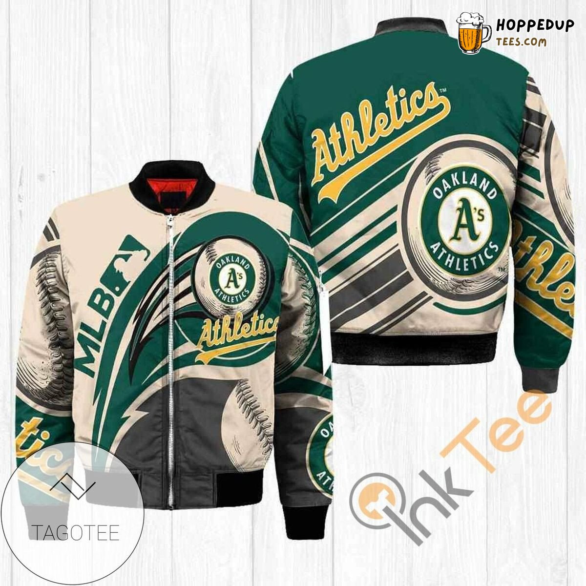 Oakland Athletics Bold Emblem MLB Bomber Jacket Standout Gear