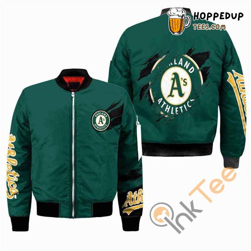 Oakland Athletics Vintage Green MLB Collectors Bomber Jacket Line