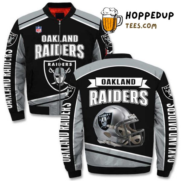Oakland Raiders Exclusive Edition Bomber Jacket in Printful 3D