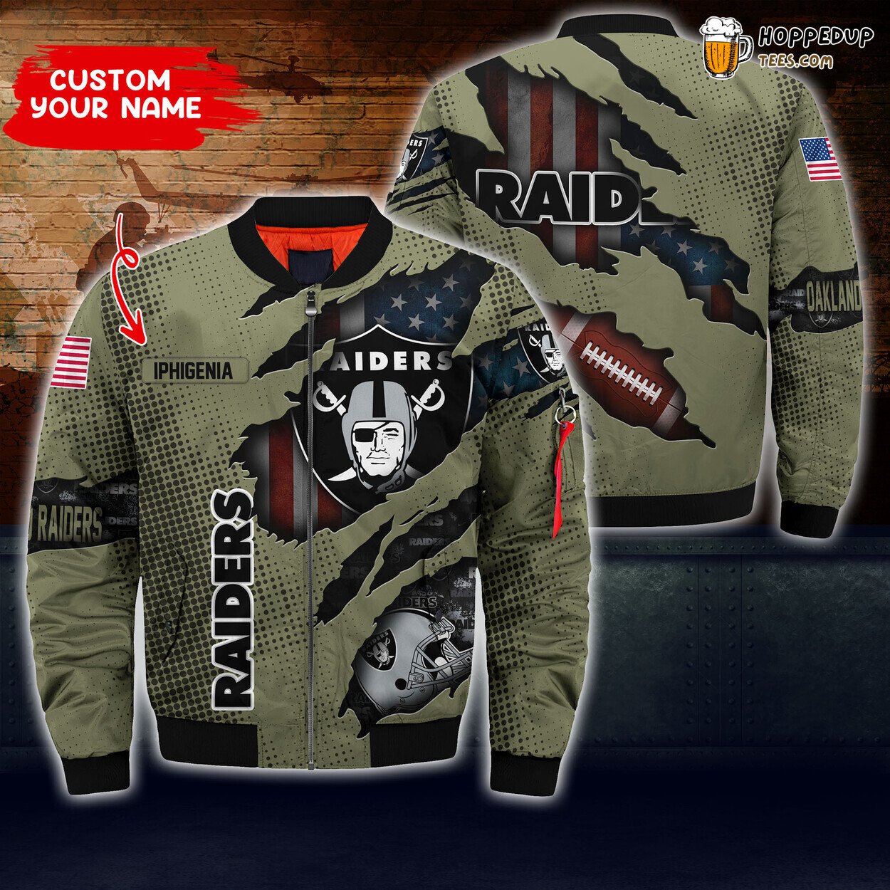 Oakland Raiders Exclusive NFL Bomber Jacket Customized Boyfriend Gift